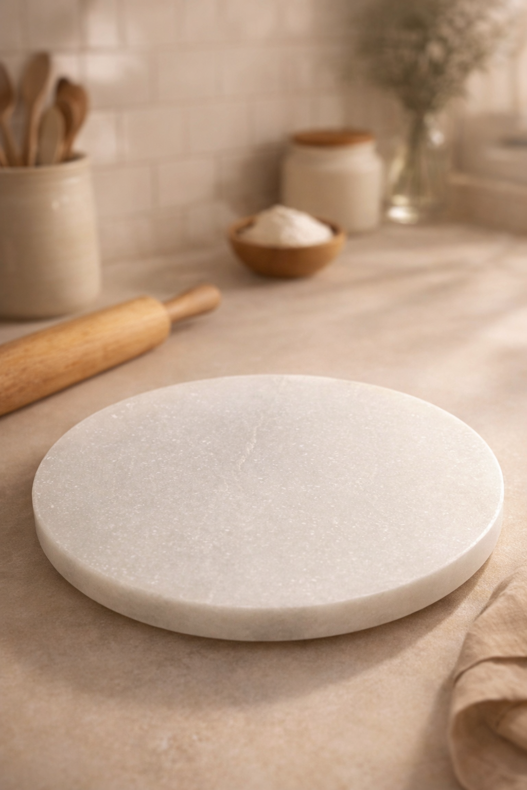 Marble Rolling Board (Chakla) – Handcrafted Kitchen Essential