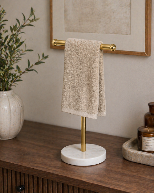 Marble & Gold Towel Stand