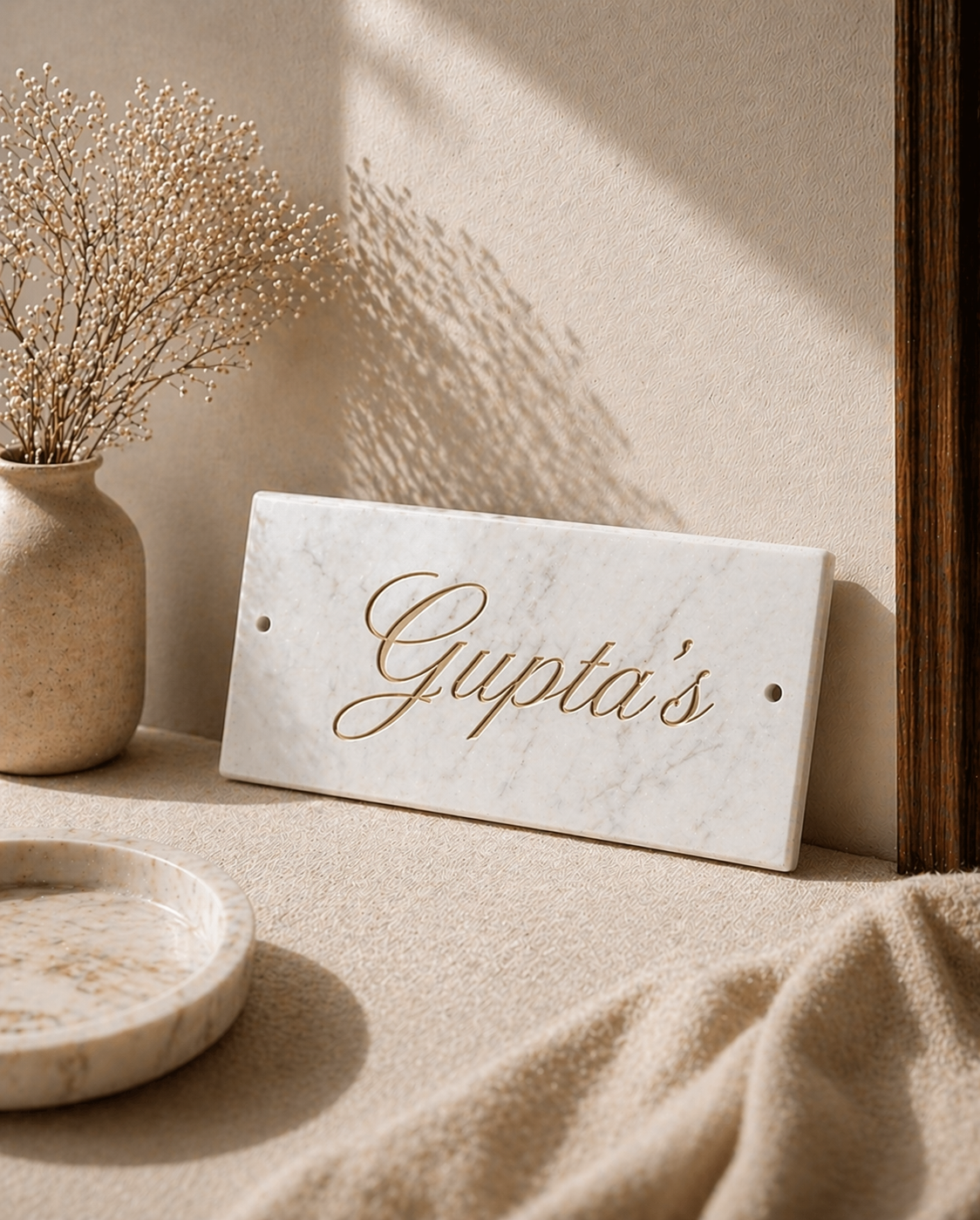 White Marble Name Plate – Personalized